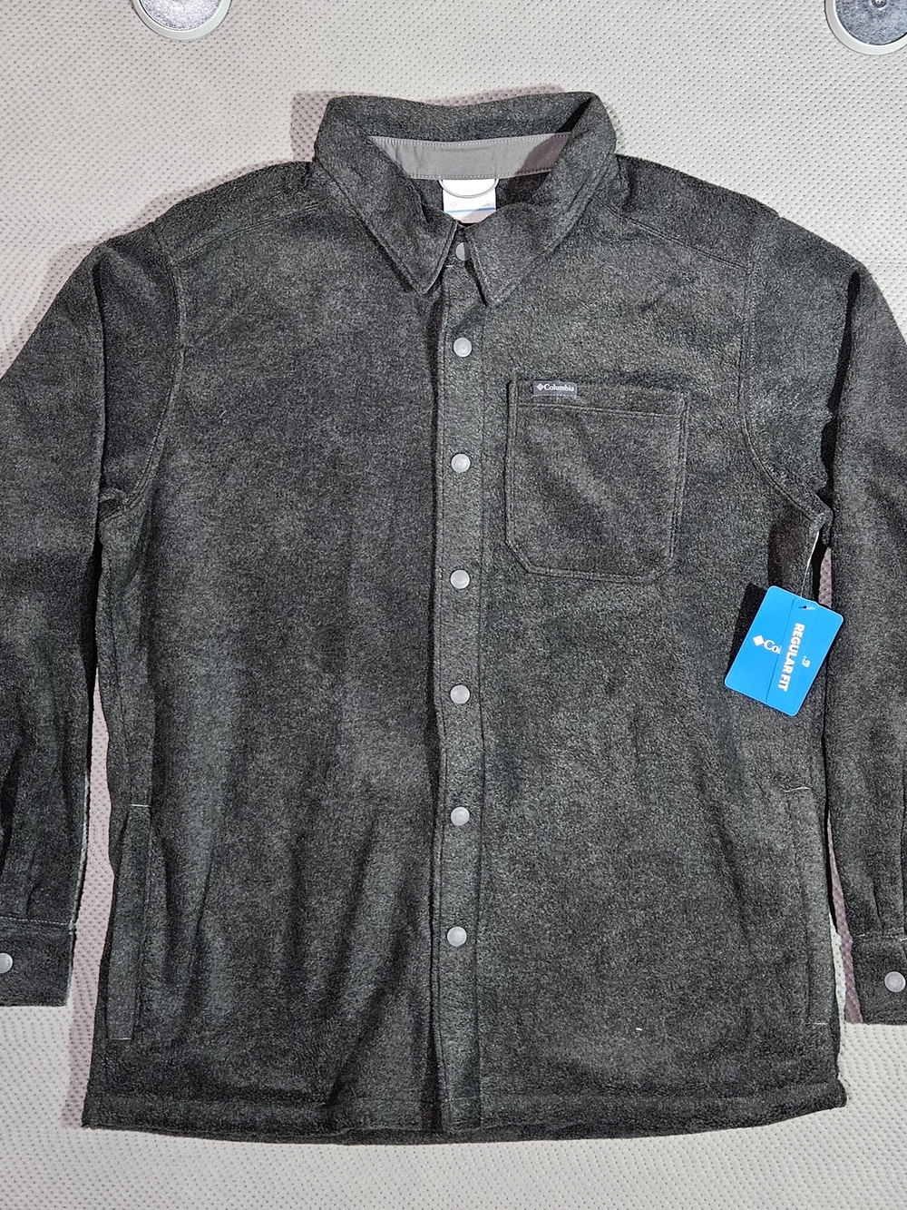 Columbia Men's Mountain Dark Gray Fleece Button-Up Jacket